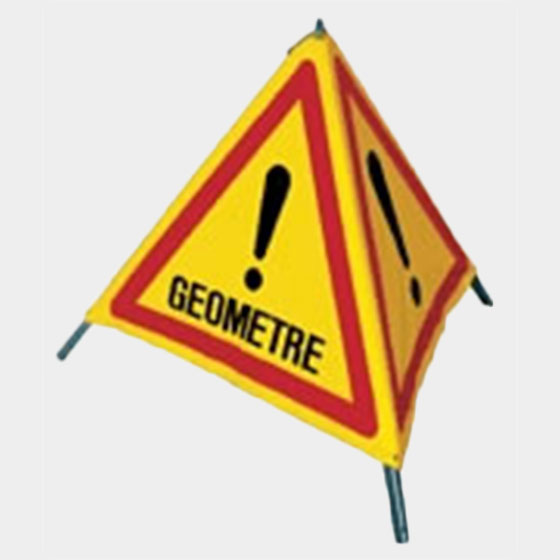 Tripode de signalisation 70cms - Marquage GEOMETRE - Symbole au choix